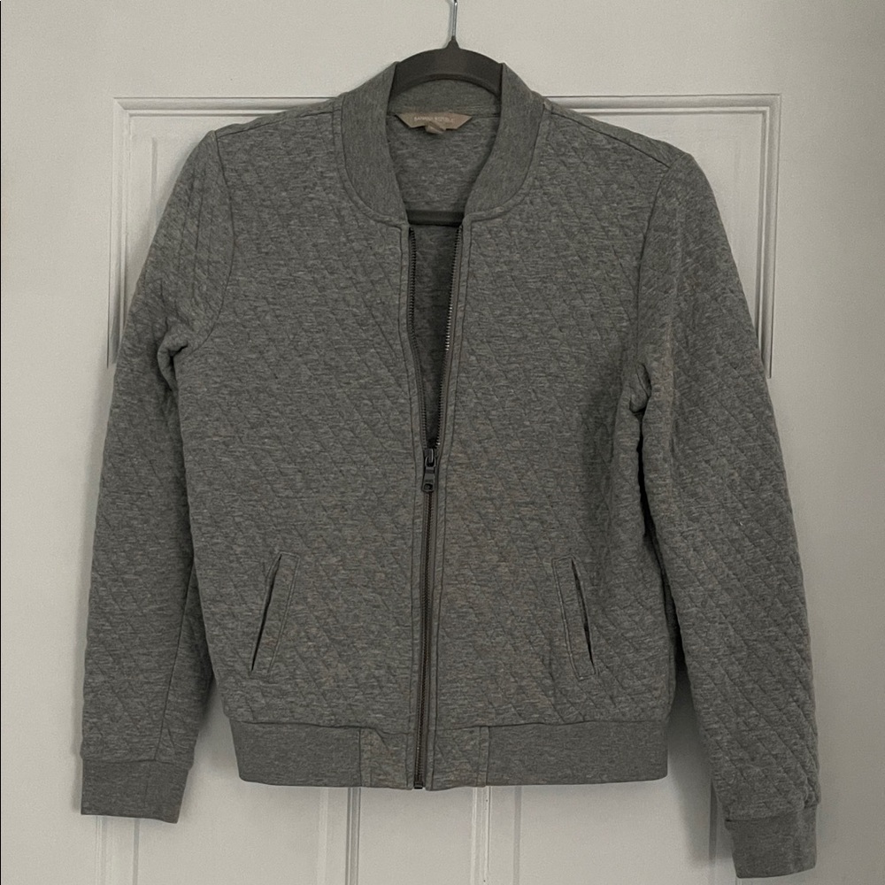 Gray Quilted Women’s Banana Republic Fashion Zip-Up